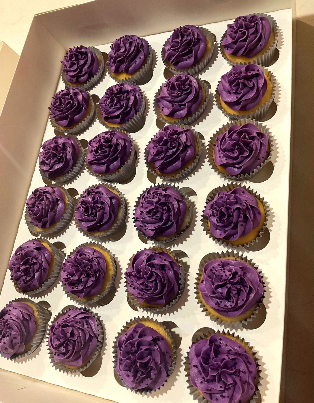Purple themed cupcakes by Chanelle