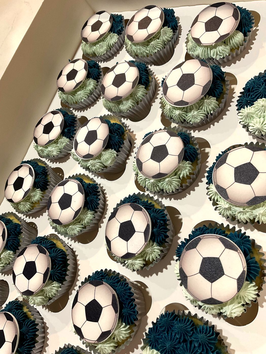 Soccer cupcakes by Chanelle